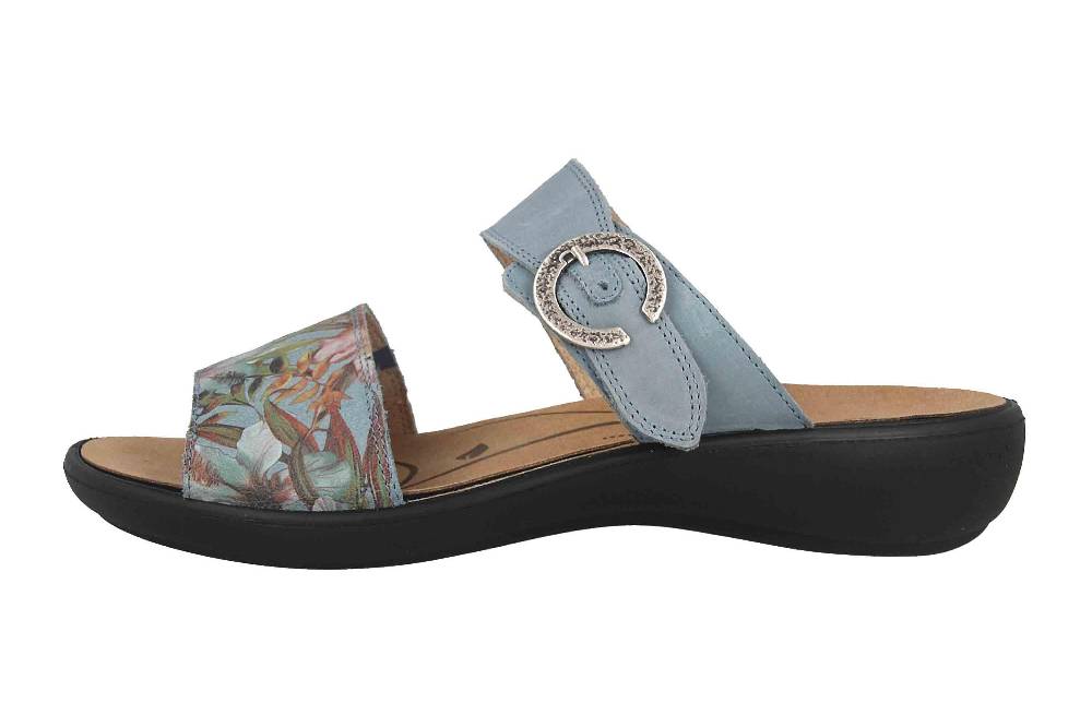 ELLA.shoes Ultrasuede rec Pantoletten in Übergrößen Blau 520038-01 Blue große Damenschuhe