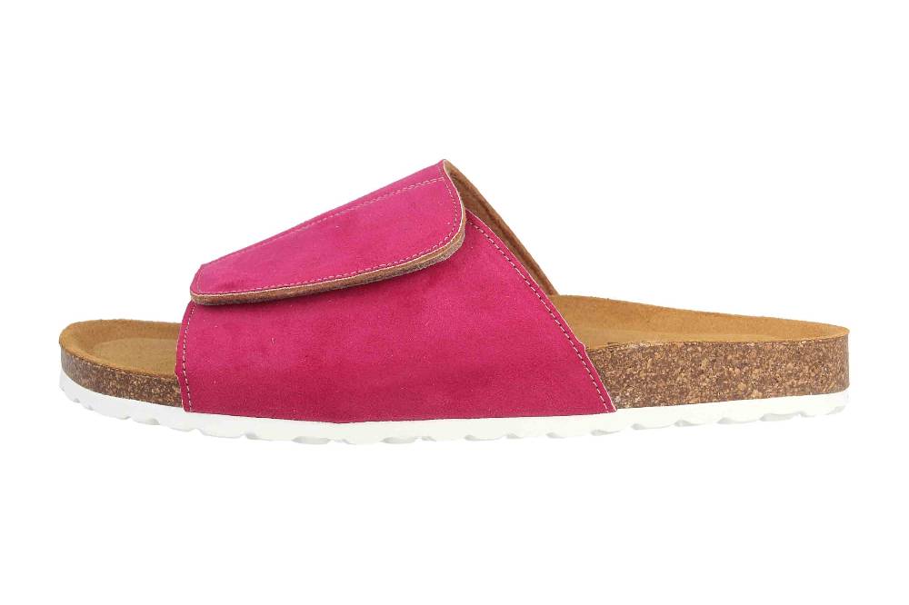 ELLA.shoes Ultrasuede rec Pantoletten in Übergrößen Pink 520038-01 Fuxia große Damenschuhe
