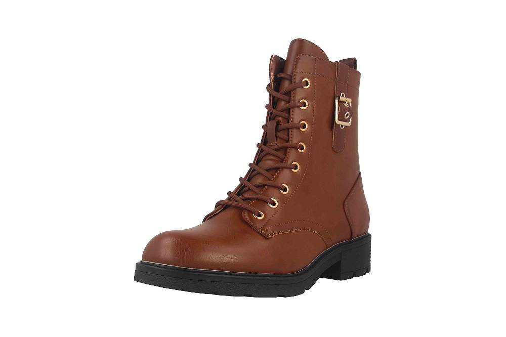 Fitters Footwear Angela Stiefeletten In Übergrößen Braun 2AA0380202 Cognac Große Damenschuhe