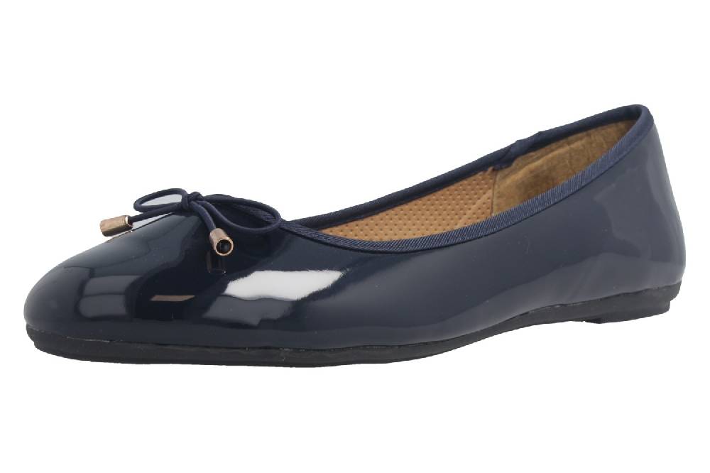 Fitters Footwear Ballerinas in Übergrößen Blau 2.514378 Fiona Navy Patent große Damenschuhe