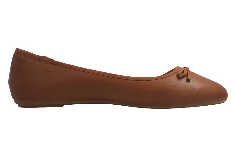 Fitters Footwear Ballerinas In Übergrößen Braun 2.589609 Helen Brandy PU Große Damenschuhe