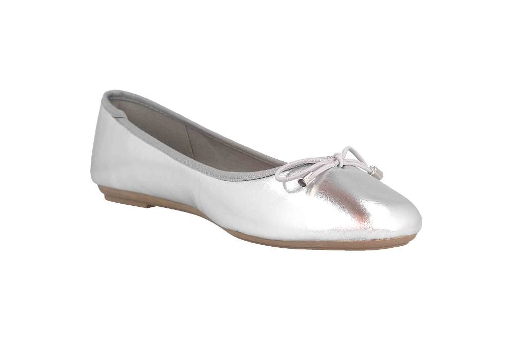 Fitters Footwear Claudia Ballerinas In Übergrößen Silber 2.514361 Silver Metallic Große Damenschuhe