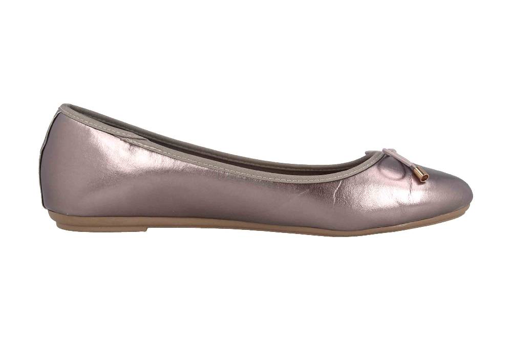 Fitters Footwear Claudia Ballerinas In Übergrößen Metallic 2.514361 Pewter Große Damenschuhe