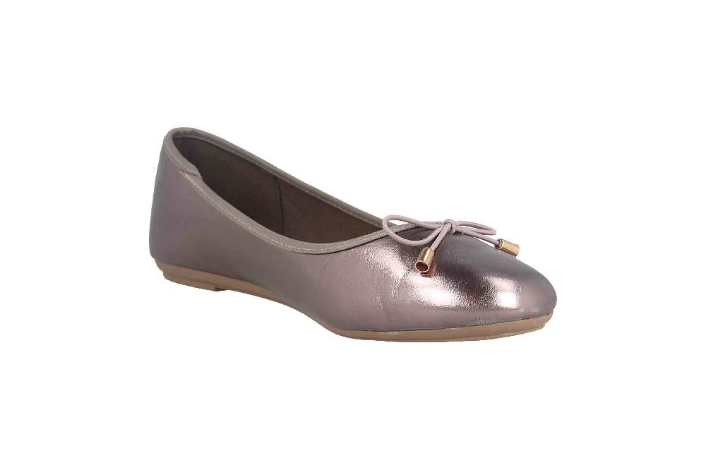 Fitters Footwear Claudia Ballerinas In Übergrößen Metallic 2.514361 Pewter Große Damenschuhe