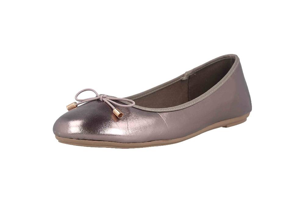 Fitters Footwear Claudia Ballerinas In Übergrößen Metallic 2.514361 Pewter Große Damenschuhe