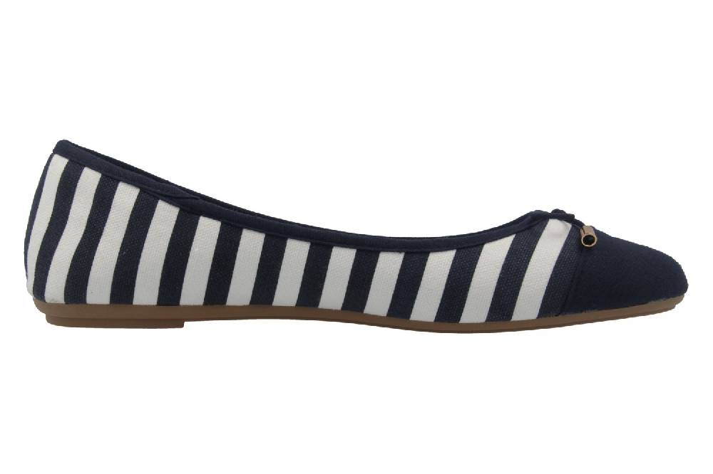 Fitters Footwear Grace Ballerinas In Übergrößen Blau 2.514343 Navy/White Große Damenschuhe