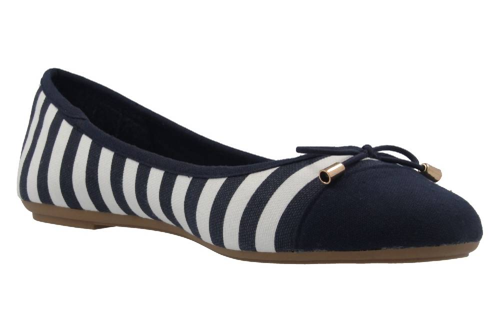 Fitters Footwear Grace Ballerinas In Übergrößen Blau 2.514343 Navy/White Große Damenschuhe
