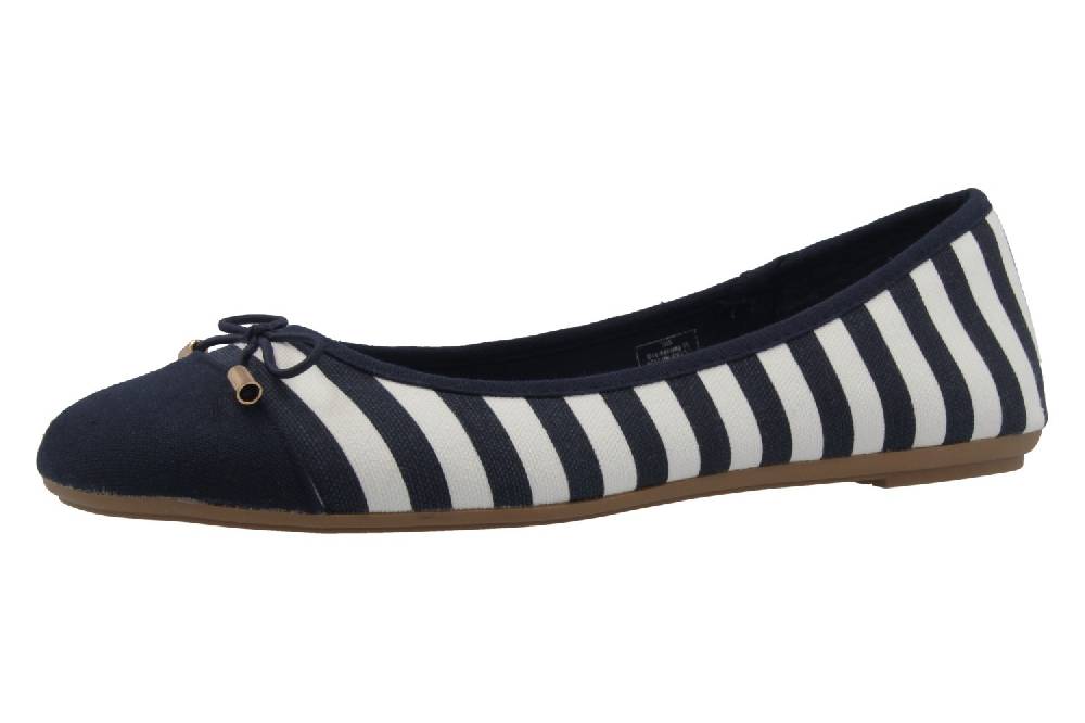 Fitters Footwear Grace Ballerinas in Übergrößen Blau 2.514343 Navy/White große Damenschuhe