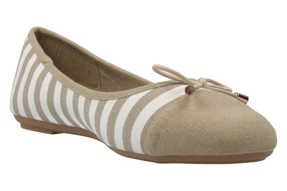 Fitters Footwear Grace Ballerinas In Übergrößen Taupe 2.514343 Taupe/White Große Damenschuhe
