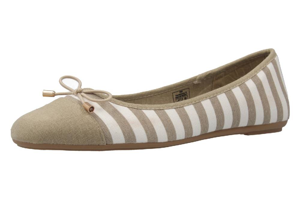 Fitters Footwear Grace Ballerinas in Übergrößen Taupe 2.514343 Taupe/White große Damenschuhe