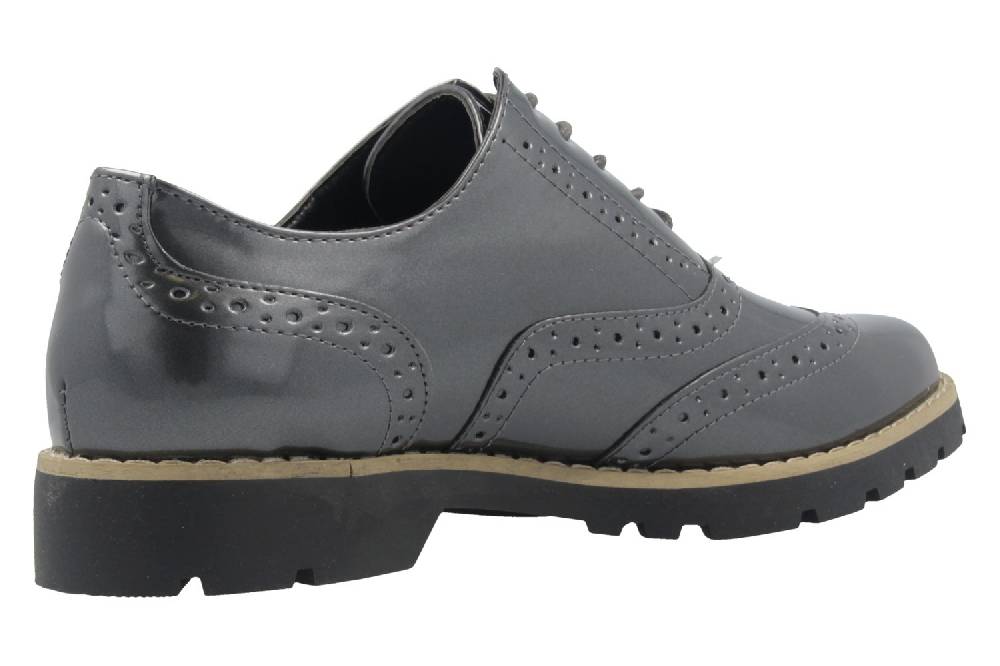 Fitters Footwear Halbschuhe In Übergrößen Grau 2.373202 Grey Patent Große Damenschuhe