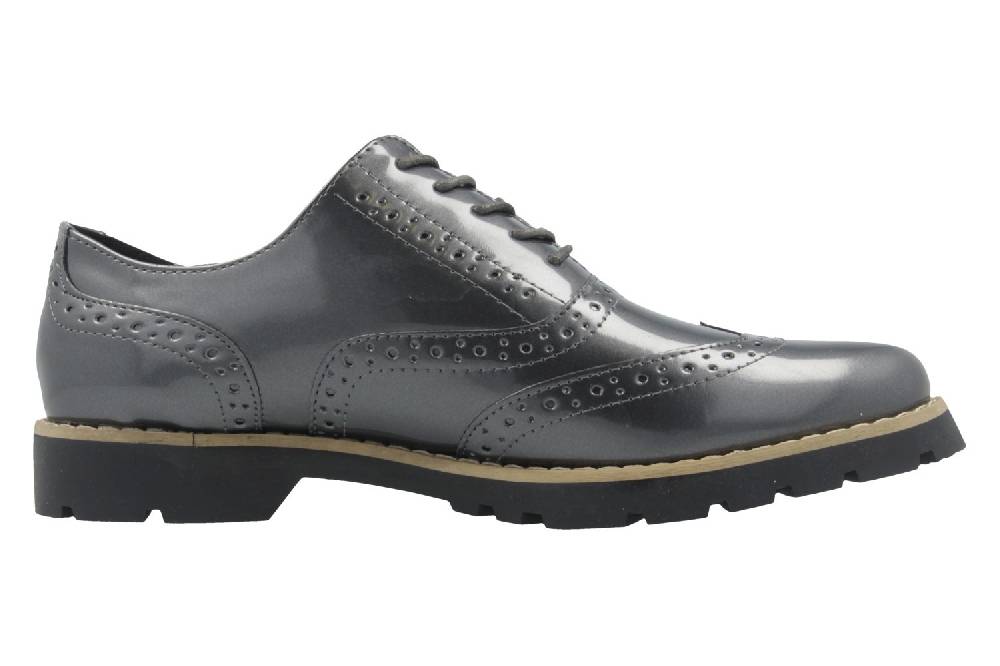 Fitters Footwear Halbschuhe In Übergrößen Grau 2.373202 Grey Patent Große Damenschuhe