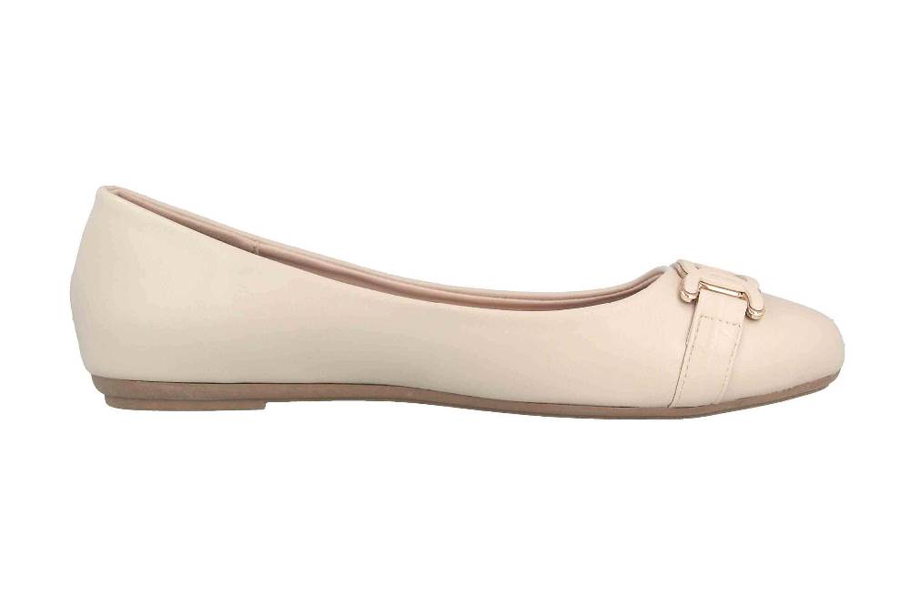 Fitters Footwear Iris Ballerinas In Übergrößen Beige 2BB0882004 Beige PU Große Damenschuhe