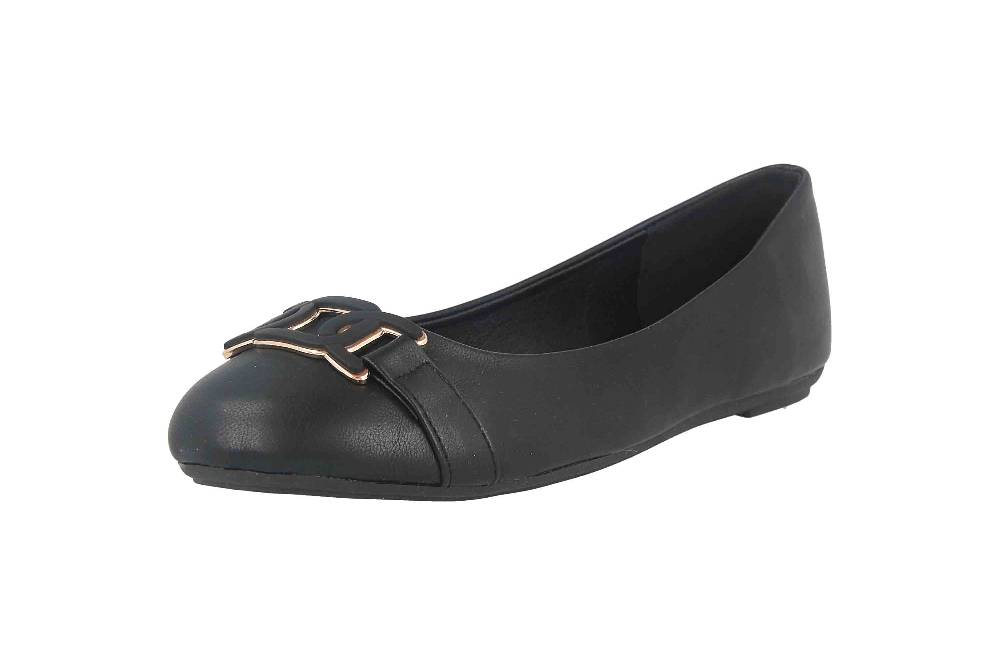 Fitters Footwear Iris Ballerinas In Übergrößen Schwarz 2BB0882004 Black PU Große Damenschuhe