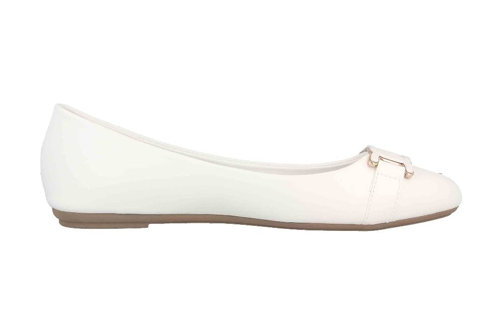 Fitters Footwear Iris Ballerinas In Übergrößen Weiß 2BB0882004 White PU Große Damenschuhe