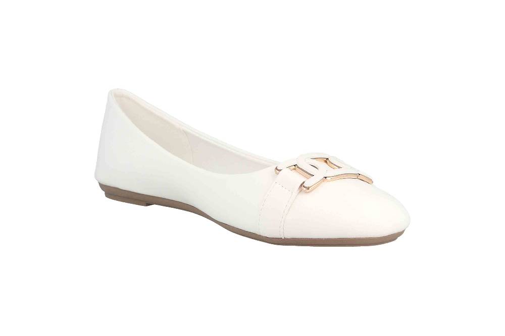 Fitters Footwear Iris Ballerinas In Übergrößen Weiß 2BB0882004 White PU Große Damenschuhe