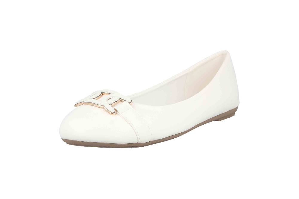 Fitters Footwear Iris Ballerinas In Übergrößen Weiß 2BB0882004 White PU Große Damenschuhe