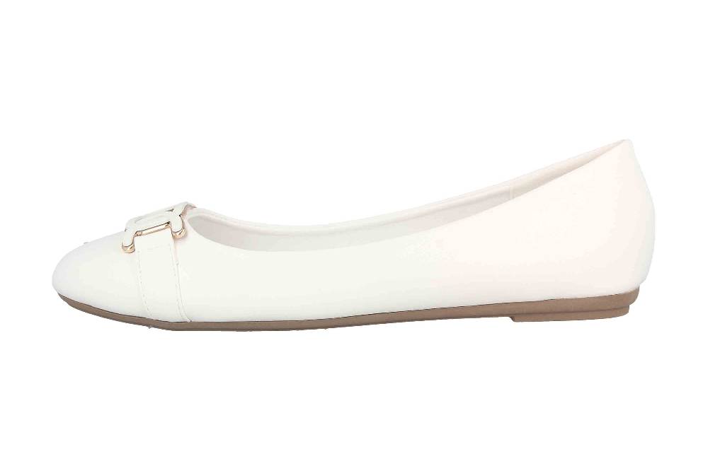 Fitters Footwear Iris Ballerinas in Übergrößen Weiß 2BB0882004 White PU große Damenschuhe