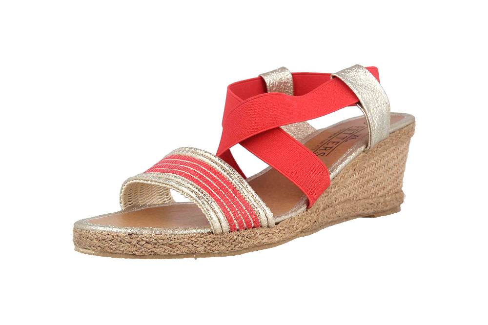 Fitters Footwear Leonie Sandalen In Übergrößen Rot 2.786108 Coral Große Damenschuhe