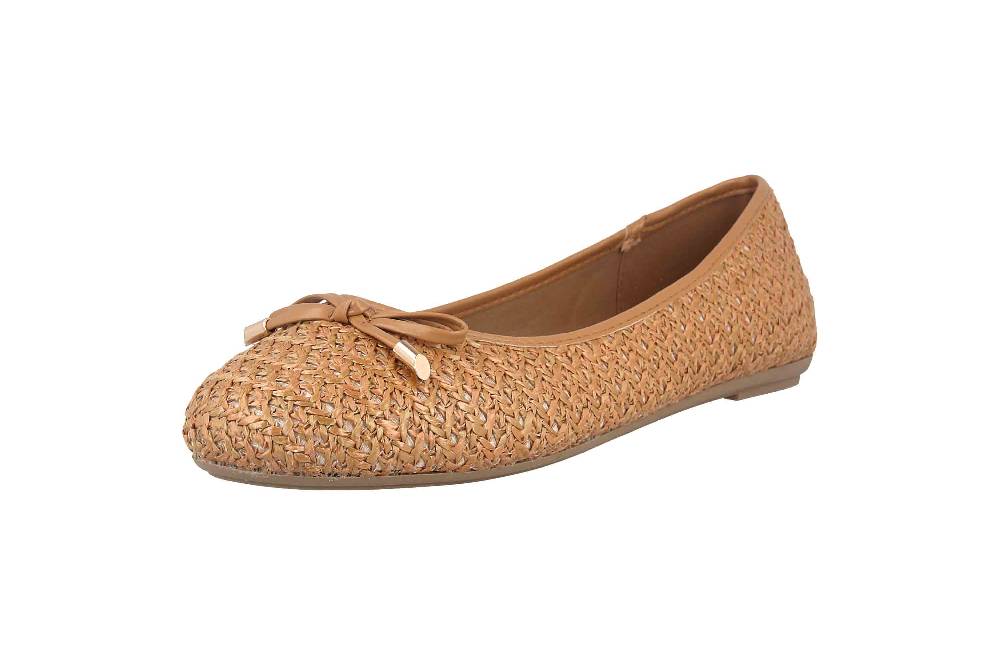 Fitters Footwear Lisett Ballerinas In Übergrößen Braun 2BB0882001 Cognac Große Damenschuhe