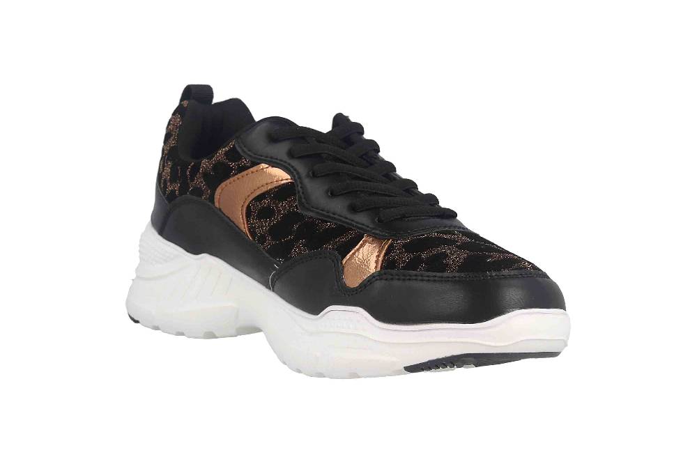 Fitters Footwear Madeleine Sneaker In Übergrößen Mehrfarbig 2.739601 Bronze Leopard Große Damenschuhe
