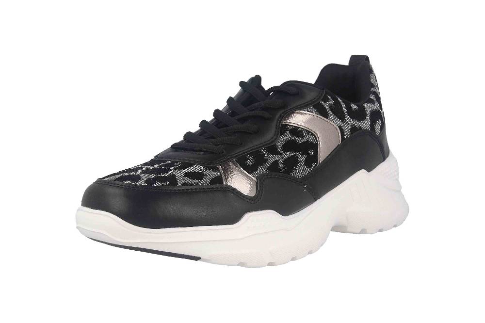 Fitters Footwear Madeleine Sneaker In Übergrößen Mehrfarbig 2.739601 Pewter Leopard Große Damenschuhe
