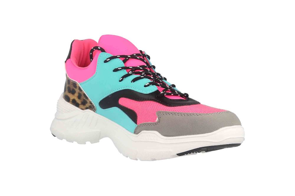 Fitters Footwear Madeleine Sneaker In Übergrößen Mehrfarbig 2.739701 Grey/Pink Große Damenschuhe