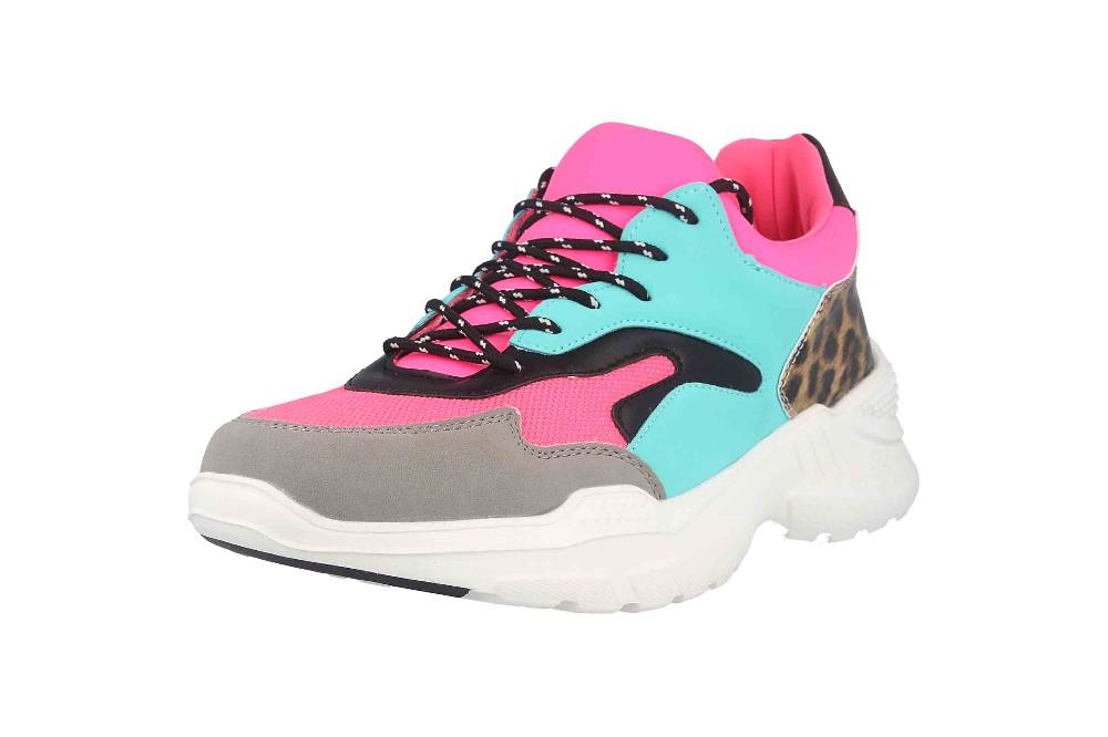 Fitters Footwear Madeleine Sneaker In Übergrößen Mehrfarbig 2.739701 Grey/Pink Große Damenschuhe