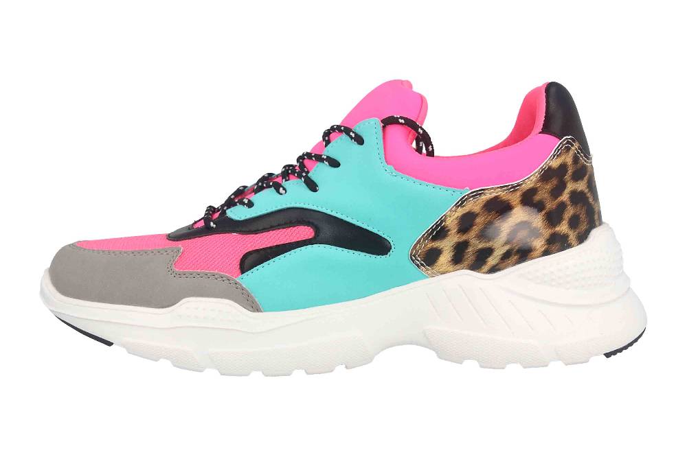 Fitters Footwear Madeleine Sneaker In Übergrößen Mehrfarbig 2.739701 Grey/Pink Große Damenschuhe
