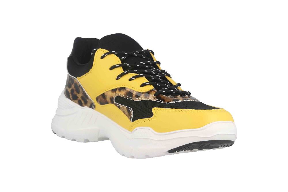 Fitters Footwear Madeleine Sneaker In Übergrößen Mehrfarbig 2.739701 Yellow Black Große Damenschuhe