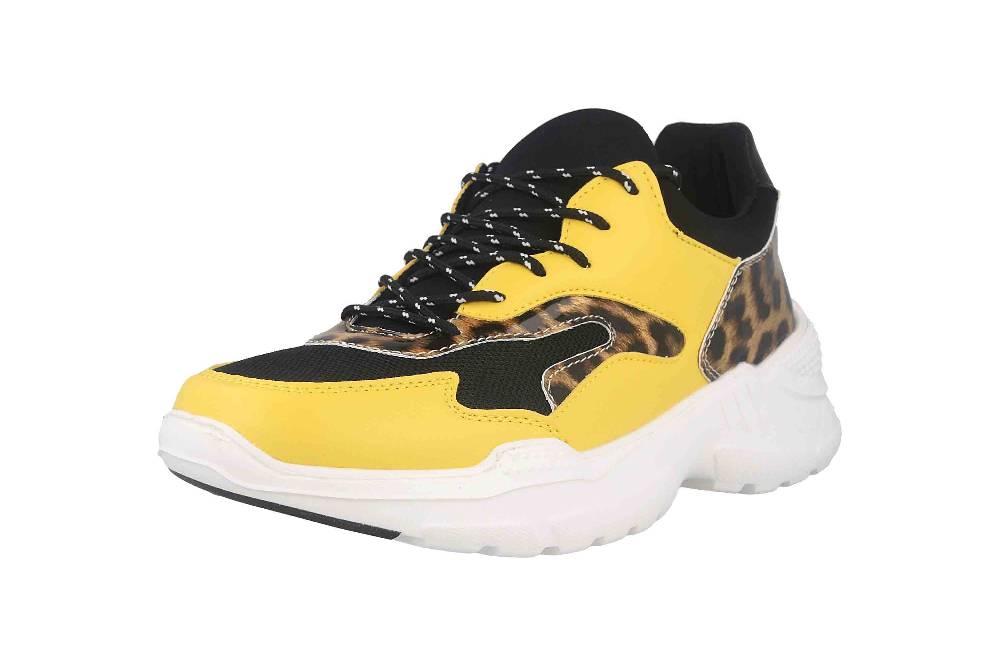 Fitters Footwear Madeleine Sneaker In Übergrößen Mehrfarbig 2.739701 Yellow Black Große Damenschuhe