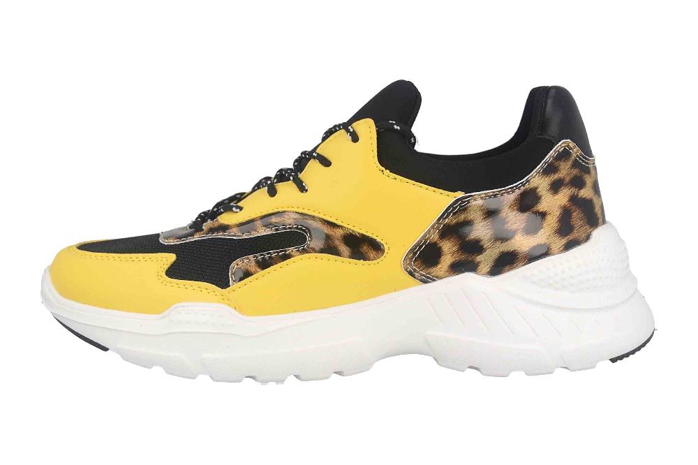 Fitters Footwear Madeleine Sneaker In Übergrößen Mehrfarbig 2.739701 Yellow Black Große Damenschuhe