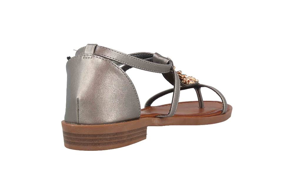 Fitters Footwear Mona Zehentrenner In Übergrößen Silber 2.872477 Pewter Große Damenschuhe