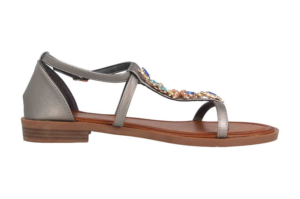 Fitters Footwear Mona Zehentrenner In Übergrößen Silber 2.872477 Pewter Große Damenschuhe