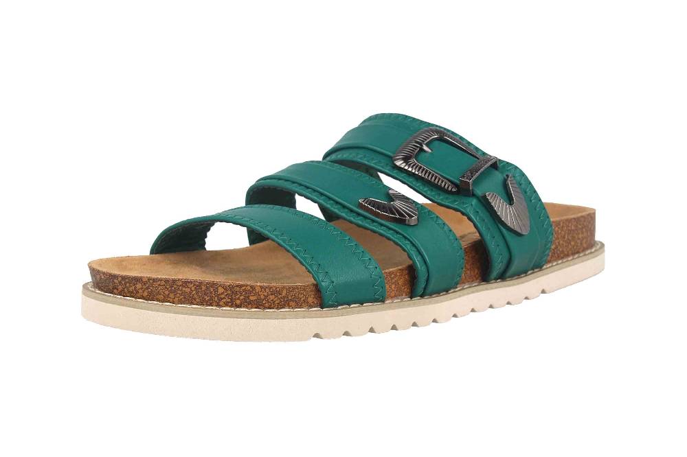 Fitters Footwear Pantoletten In Übergrößen Grün 2TM12004 Camille Green Große Damenschuhe