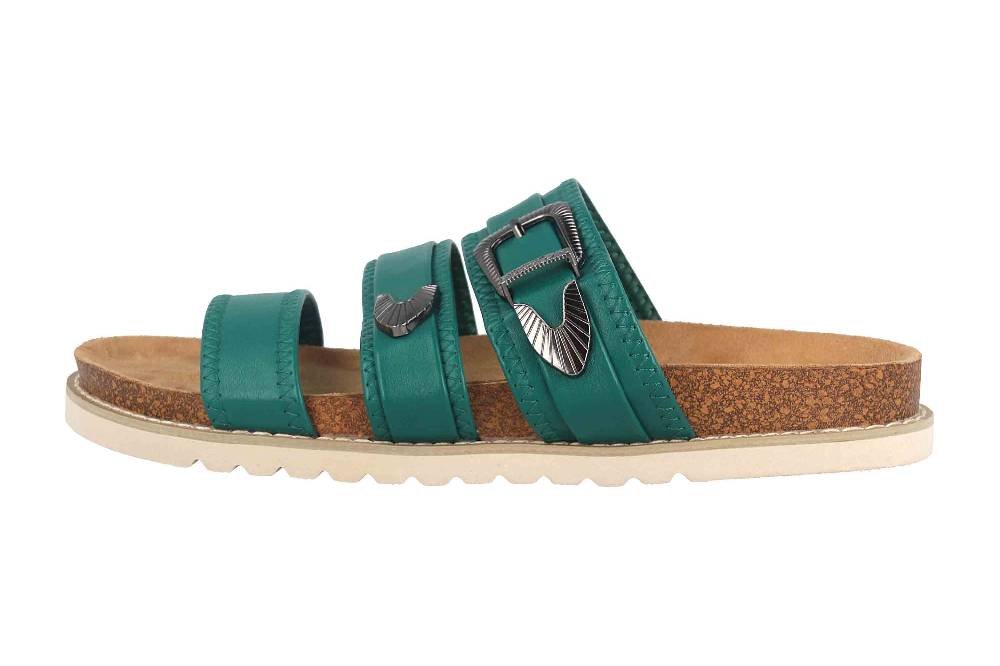 Fitters Footwear Pantoletten in Übergrößen Grün 2TM12004 Camille Green große Damenschuhe