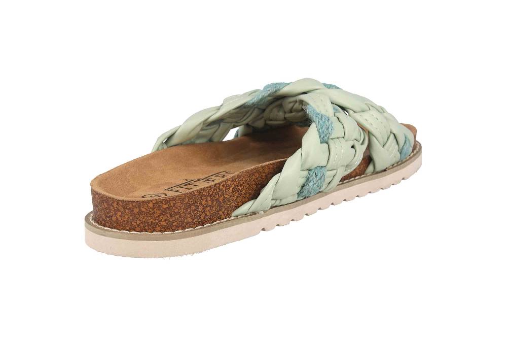 Fitters Footwear Pantoletten In Übergrößen Grün 2TM12002 Alice Mint Große Damenschuhe