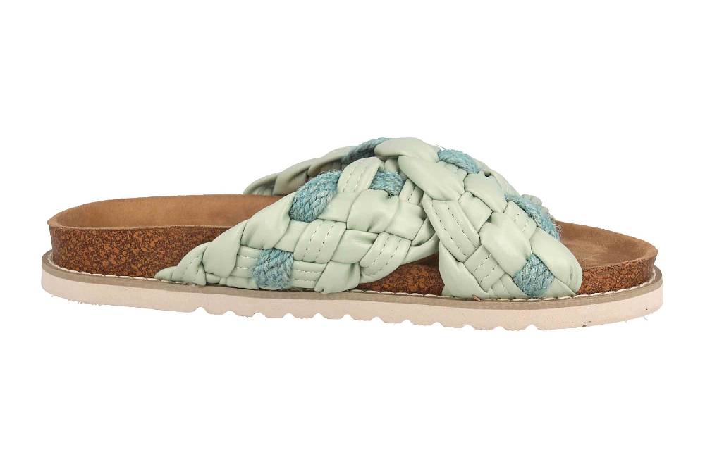 Fitters Footwear Pantoletten In Übergrößen Grün 2TM12002 Alice Mint Große Damenschuhe