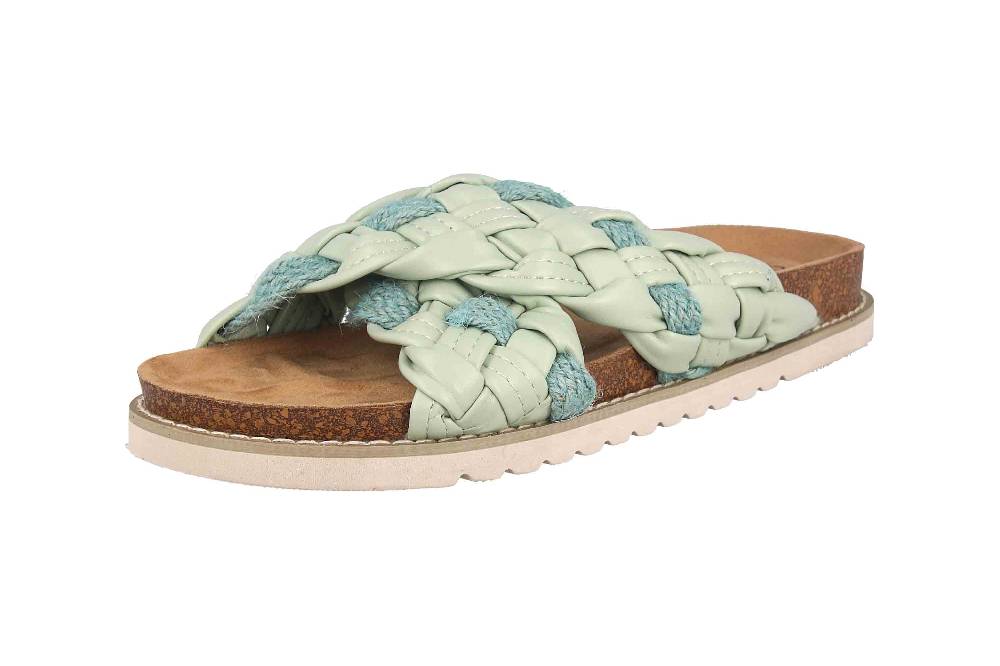 Fitters Footwear Pantoletten In Übergrößen Grün 2TM12002 Alice Mint Große Damenschuhe