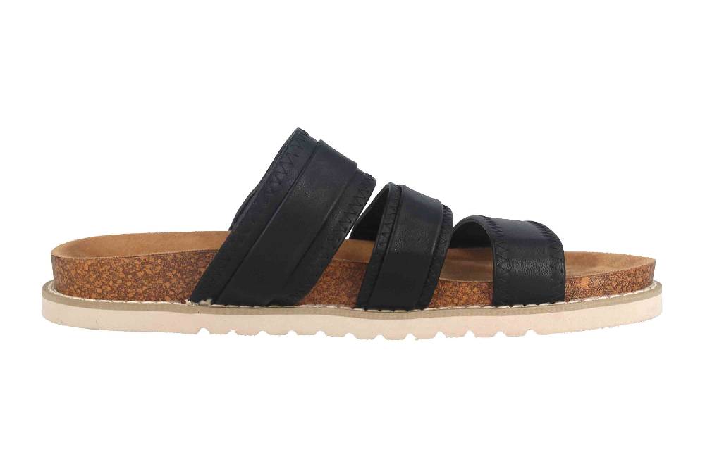 Fitters Footwear Pantoletten In Übergrößen Schwarz 2TM12004 Camille Black Große Damenschuhe