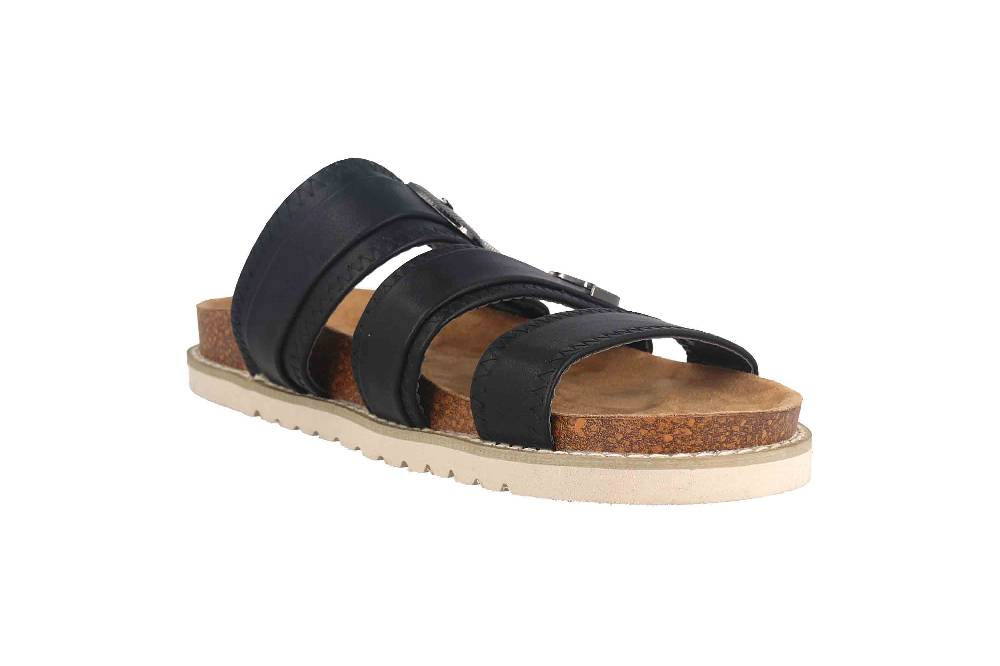 Fitters Footwear Pantoletten In Übergrößen Schwarz 2TM12004 Camille Black Große Damenschuhe