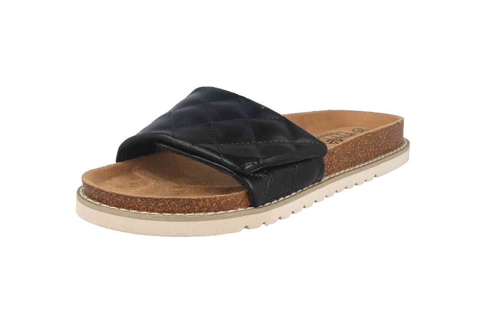 Fitters Footwear Pantoletten In Übergrößen Schwarz 2TM12001 Jade Black Große Damenschuhe