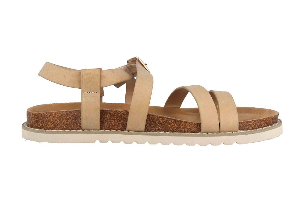 Fitters Footwear Sandalen In Übergrößen Beige 2TM12005 Jolie Tan Große Damenschuhe