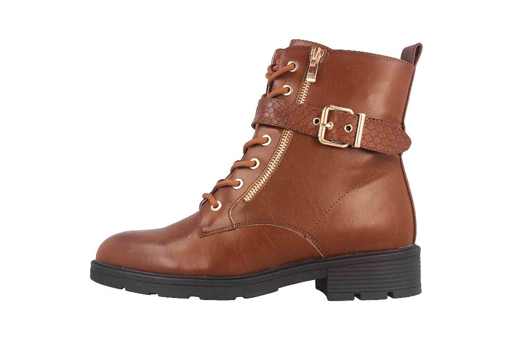 Fitters Footwear Stiefeletten in Übergrößen Braun 2237231 Amalia Brandy große Damenschuhe
