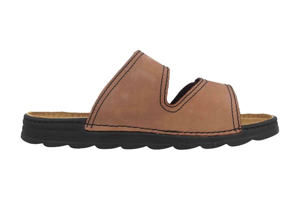 Fretz Men Basel Pantoletten In Übergrößen Braun 3050.0314-4 Große Herrenschuhe