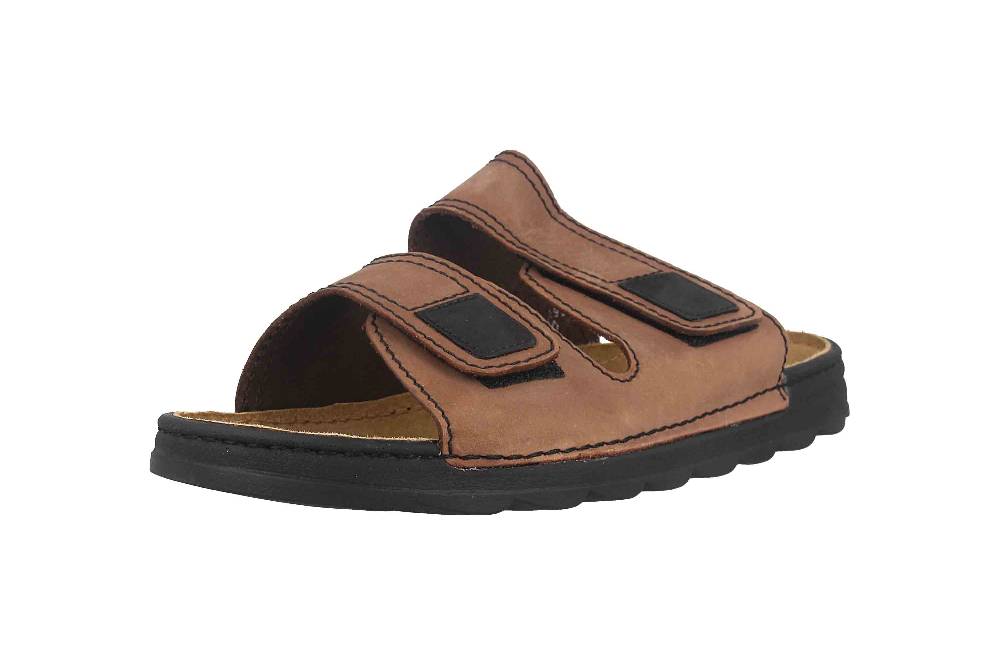 Fretz Men Basel Pantoletten In Übergrößen Braun 3050.0314-4 Große Herrenschuhe