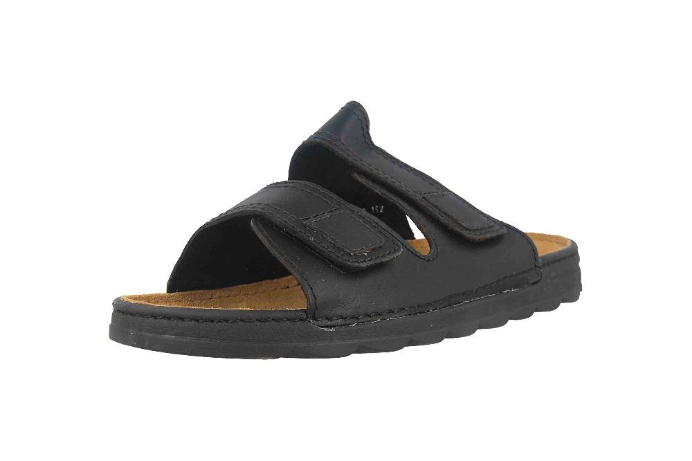 Fretz Men Basel Pantoletten In Übergrößen Schwarz 3050.0364-6 Große Herrenschuhe