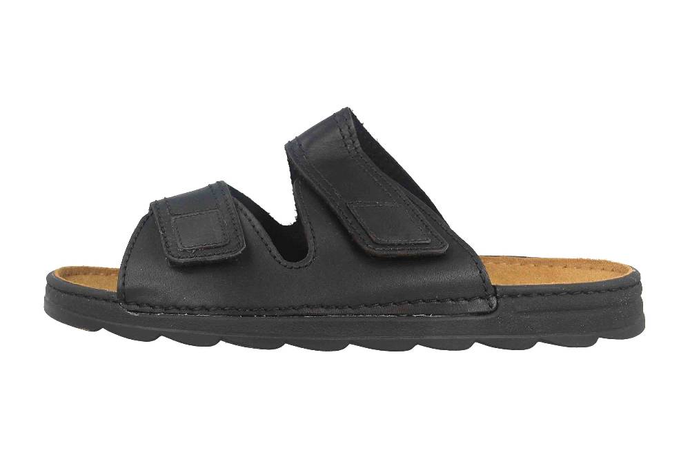 Fretz Men Basel Pantoletten In Übergrößen Schwarz 3050.0364-6 Große Herrenschuhe