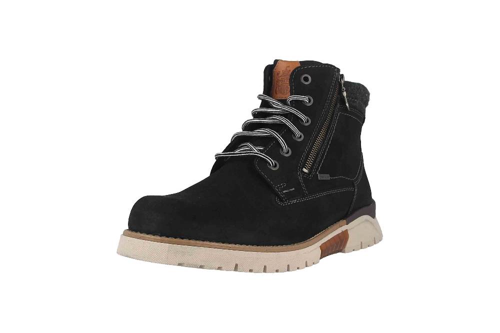 Fretz Men Cooper Boots In Übergrößen Schwarz 1309.1416-51 Große Herrenschuhe