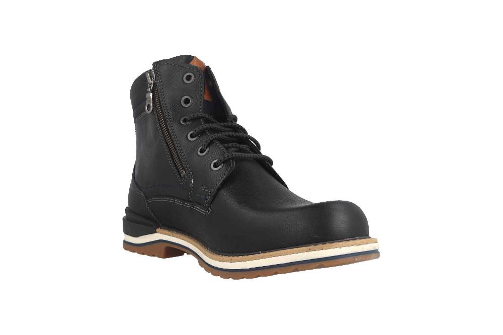 Fretz Men Cooper Boots In Übergrößen Schwarz 1318.1912-51 Große Herrenschuhe